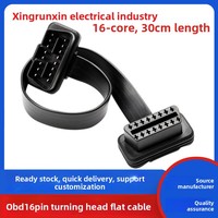 Cable de Extensión OBD2 Personalizado de 16 Pines, Conector de Diagnóstico Macho-Hembra, Cable Plano OBDII para Escáner de Automóviles ELM327, Rastreador GPS