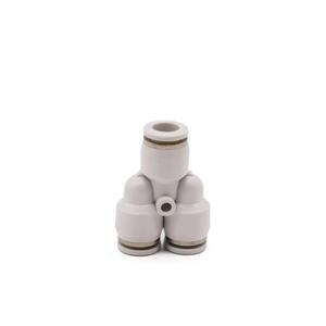 ข้อต่อท่อลมพลาสติกสีขาวคุณภาพสูง 8 มม. รุ่น PY-06 PY-08 แบบตัวที พร้อมตัวกรองแบบเชื่อมต่อเร็ว - Product Image 1
