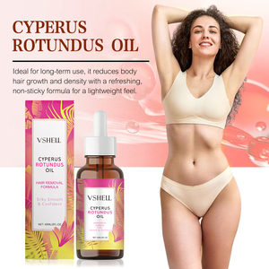 Aceite de <span class=keywords><strong>Cyperus</strong></span> Rotundus VSHELL 60 ml/2 fl.oz, Fórmula para Depilación, Inhibe el Crecimiento del Vello, Nutre y Calma la Piel para la Depilación - Product Image 3