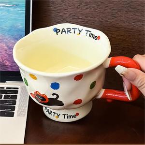 2025 nouveau Style tasse en céramique mignon fille ménage eau potable tasse porcelaine PC petit déjeuner café bureau cadeau avec couvercle en gros - Product Image 5