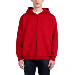 Retro Unisex Solid Zipper-Up <b>Hoodie</b>-Custom Logo Premium Fabric Windproof | Autumn Loose Fit for Teams & Events - Product Image 2