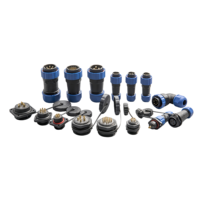 SP13 IP67 Nylon Étanche Puissance Aviation Plug 2 Broches Droite Mâle Femelle Accouplement Connecteur Circulaire 13A 250V