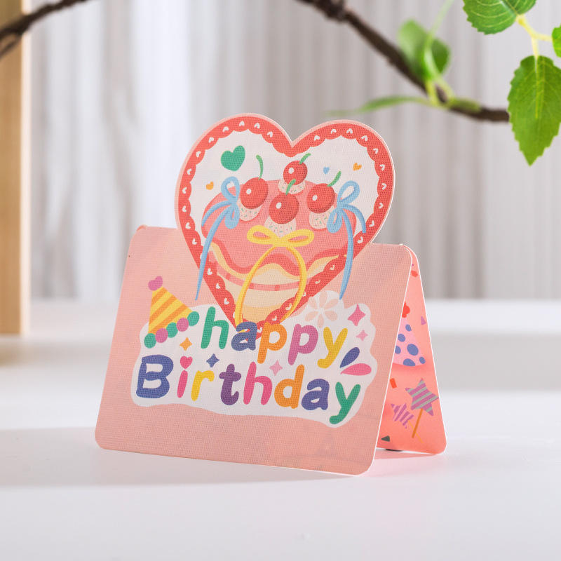 [01] Carte de vœux unique Joyeux anniversaire (rose)