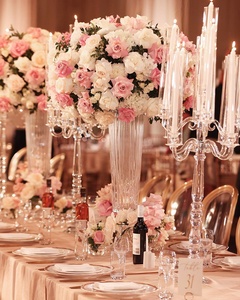 結婚式のイベントテーブルのセンターピースの装飾のためのバルクの背の高いクリアクラシックテラリウムアートガラス花瓶 - Product Image 2