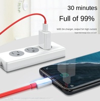 OnePlus 8T 65W-Ligne de Données de Charge Flash 5A Double Type-C Portable USB Téléphone Mobile Charge Rapide avec Veste TPE