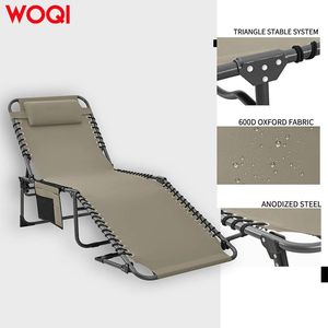เก้าอี้พับปรับเอนได้ Woqi สีกากี ผ้า Oxford สำหรับตั้งแคมป์ เดินป่า และกิจกรรมกลางแจ้ง - Product Image 1