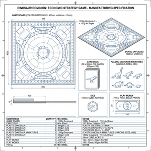 Gioco <span class=keywords><strong>da</strong></span> <span class=keywords><strong>Tavolo</strong></span> Strategico Economico Personalizzato a Tema Dinosauri OEM ODM, Gioco Educativo <span class=keywords><strong>di</strong></span> Gestione della Ricchezza per 2-6 Giocatori con Lamina d'Oro - Product Image 3