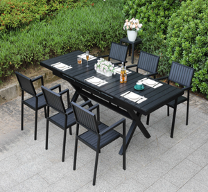 Foshan Garden Meubles de patio <span class=keywords><strong>table</strong></span> et chaise <span class=keywords><strong>Table</strong></span> et chaise de restaurant en plein air ensemble meubles <span class=keywords><strong>table</strong></span> de <span class=keywords><strong>jardin</strong></span> peut être étendue - Product Image 1
