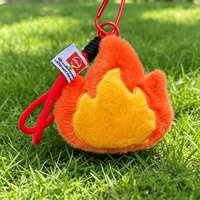 Nouveau porte-clés en peluche flamme mignon, pendentif de sac à dos de dessin animé, jouet en peluche créatif pour couple, cadeau pour étudiant