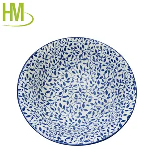 9inch Cheap Wholesale Large Big Ceramic Porcelain Pad Printing Salad Bowl For Salad Mixing Serving