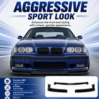 For BMW 3 Series E36 M3 1991-1998 Car Accessories Front Bumper Lip Type B 3-Piece Front Splitter Spoiler Lip Kit