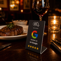 Support de table NFC personnalisé pour avis Google, support de menu en PVC acrylique avec QR code, affichage de carte de commentaires sur les réseaux sociaux pour stimuler les évaluations des entreprises