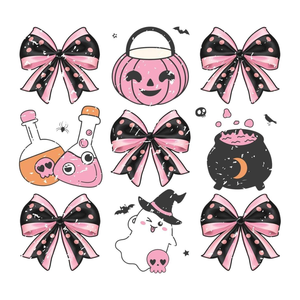 Transfert DTF Halloween Motif Nœud Fantôme Mignon Prêt à Presser, Transfert Numérique Thermocollant à Froid pour T-shirts, Sweats à Capuche et Sacs - Product Image 3