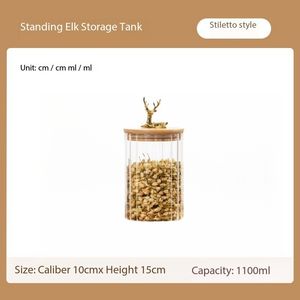 Tarro de cristal redondo para café, té, especias, organizador de cocina, tarro de almacenamiento de alimentos de vidrio sellado con tapa de asta - Product Image 3