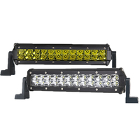 Barre lumineuse LED ultra-lumineuse et fine de 72 W, 10 pouces, 12 V, 24 V CC, blanc et jaune, système d'éclairage automobile
