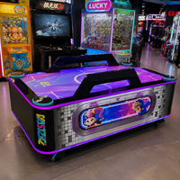 Table de hockey sur air en métal à deux joueurs, à monnayeur, avec interface en anglais, pour centres de jeux d'arcade pour enfants