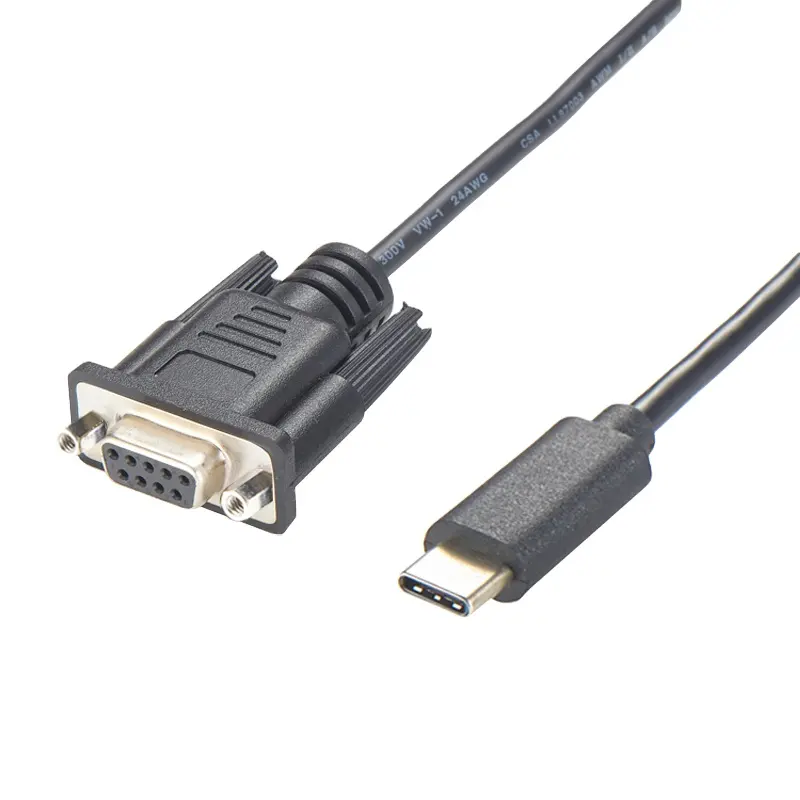 Câble adaptateur de série USB vers femelle RS232 DB9, câble 90 degrés, Compatible avec Windows 10