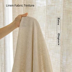 Eleganti Tende a Onda Traslucide in Lino <span class=keywords><strong>con</strong></span> Sistema a Binario e Mantovane in Voile Trasparente per Arredo Casa - Product Image 3