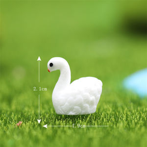 Nuovo arrivo eco-friendly dipinto a mano resina cigno statuina per il giardino delle fate e artigianato per bambini natale decorazione del ringraziamento - Product Image 6