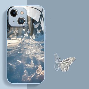 Dream เคสฝาหลังโทรศัพท์มือถือทำจากแก้วพิมพ์ลายผีเสื้อน้ำแข็งทำจาก TPU สำหรับ <span class=keywords><strong>iPhone</strong></span> 6 7 8 SE x XR XS 11 12 13 14 15 16 17 PRO MAX - Product Image 1
