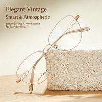 35005 Bingkai Kacamata Cat Eye Fashion Vibrant, Mencerahkan Kulit, Premium Alloy, Elegan Retro, Mengangkat Kontur Wajah