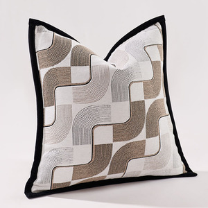 Stripe Jacquard maison housses de <span class=keywords><strong>coussin</strong></span> moelleux jeter maison oreiller couvre Chenille maison taie d'oreiller pour salon - Product Image 1