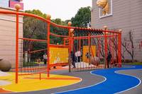 Juegos de Parque Infantil Temáticos de Gatos para Niños, de Grado Comercial, con Tobogán en Espiral y Suelo de Caucho EPDM
