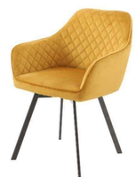 Haute qualité nouveau design chrome arc jambe gris tissu/velours chaise de salle à manger à vendre