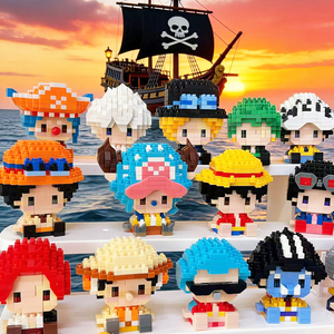 Figuras de Anime de Dibujos Animados, Mini Bloques de Construcción, Sanji, Zoro, Jinbei, Usopp, <span class=keywords><strong>Nami</strong></span>, Juguetes Coleccionables - Product Image 3