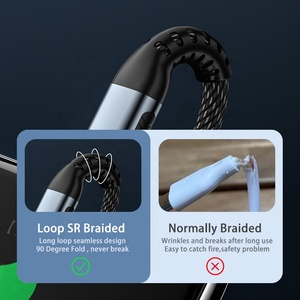 Farsince Loại C 100W Pd Cáp <span class=keywords><strong>USB</strong></span> 2.0 Loại C Để Loại C 20V 5A 100W Bện Nhanh Chóng Sạc Cáp - Product Image 4