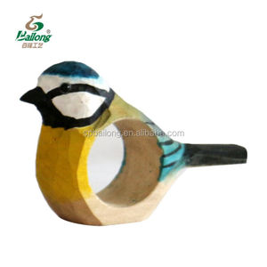 Talla de madera Decoración rústica Artesanía Juegos de regalo hechos a mano Servilletero de madera decorativo en forma de pájaro - Product Image 5