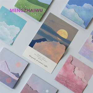 Note di carta fisse kawaii carine di marca Creative sky clouds moon vintage 3d memo pad office school gradient sticky note - Product Image 3