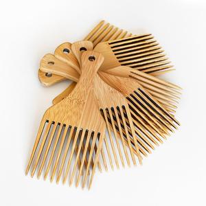 Peigne de ramassage en bois de bambou naturel, pour la <span class=keywords><strong>barbe</strong></span>, avec votre Logo personnalisé, 100% cm - Product Image 4