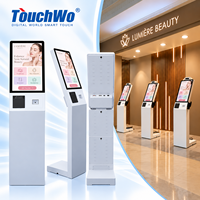 Kiosque de distribution de tickets d'attente Touchwo 21,5 pouces pour la gestion des files d'attente dans les banques, les hôpitaux et les cliniques avec imprimante thermique et lecteur de cartes RFID