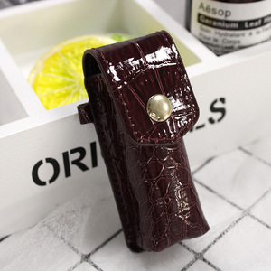 High-end crocodile-patterned lipstick case, PU lipstick tube, single-piece lipstick case, portable <b>mini</b> makeup bag - Product Image 1