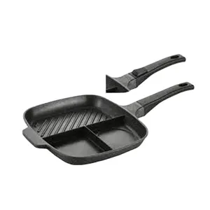 Cast Iron Breakfast Skillet Master Pan 3 in 1 Multi Section Divided Frying Grill Pan