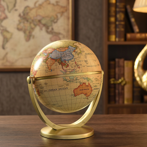Globo Terráqueo de Escritorio Tradicional, Chapado en Oro, Giratorio, Mapa del Mundo Educativo, Decoración - Product Image 4