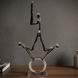 Contemporary Metal <b>Figurative</b> Sculpture Handmade Artistic Tabletop Decor Living Room Display - Product Image 2