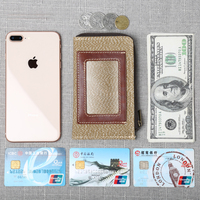 Dompet uang koin uang risleting kanvas Vintage klip uang desainer Mini dompet tempat kartu kredit ramping untuk pria
