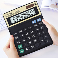 Calculatrice scientifique programmable CTIFREE, accessoires de bureau et scolaires, 12 chiffres, calendrier, double alimentation, plastique