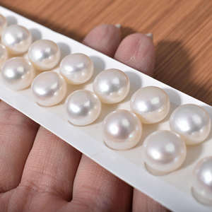 12mm Grand Grain <span class=keywords><strong>Pain</strong></span> Perle Perle D'eau Douce Naturelle Demi Trou Perle Nue DIY Boucles D'oreilles Semi-finies Perles Lâches - Product Image 6