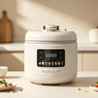 Cuisinière à pression électrique multifonctionnelle 5L avec écran LED, cuve intérieure en acier inoxydable/céramique pour usage domestique