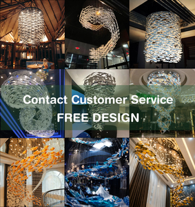 לובי מלון מותאם אישית לובי מנורה גדולה מסעדה זכוכית stair זכוכית תליית נברשת - Product Image 6