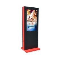 AWSTOUCH Kiosque d'affichage extérieur sur pied de 75 pouces, IP65, résistant aux intempéries, métal, verre trempé, protection contre la foudre