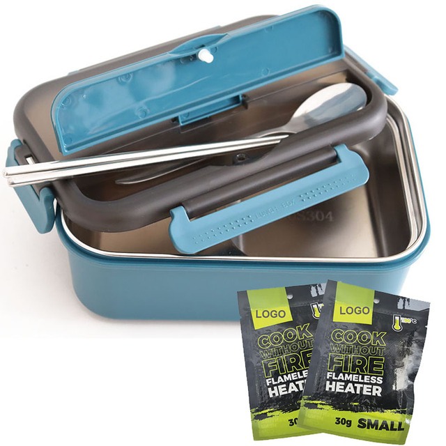 High Quality Self Heating Stainless Steel Lunch Box Camping Meal Container with Mre Heater
