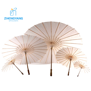 ZHENGYANG Craft DIY White Paper Parasol Umbrella Bamboo Paper Umbrella Wedding Promotional Gift