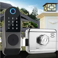Puerta exterior impermeable doble huella dactilar seguridad inteligente timbre Cámara bloqueo contraseña Digital tarjeta RFID entrada sin llave
