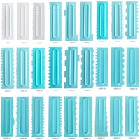 31styles de grattoir à crème à gâteau en plastique bleu et blanc grattoirs plus lisses ensemble d'outils de modèle de gâteau outils de cuisson de gâteau