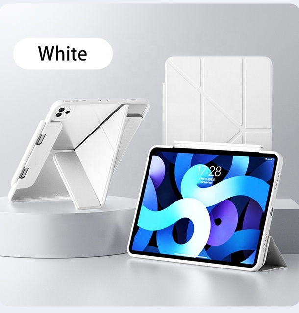 2024 NEW DESIGN Clear PC Case With Pencil Storage for iPad Pro Air 4 5 Double Origami Anti-drop iPad 11 10.9 Inch Cover for iPad