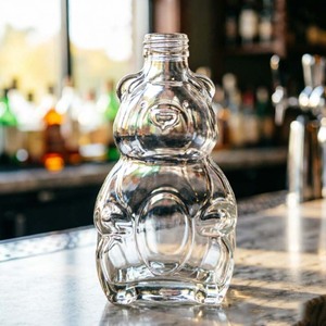 Bouteille en verre fantaisie en forme d'ours pour spiritueux, vodka, <span class=keywords><strong>gin</strong></span>, 350 ml, bouteille de liqueur en verre personnalisée à base lourde en forme d'animal, vente en gros - Product Image 5